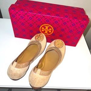 Tory Burch Gold Metallic Ballet shoes